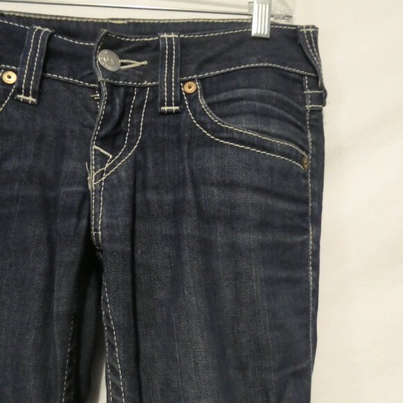 TRUE RELIGION BRAND JEANS | size 26 | Classic Dark Blue Straight Leg Denim Jeans - Picture 5 of 16